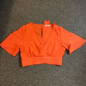 Sexy Cropped V Neck Top